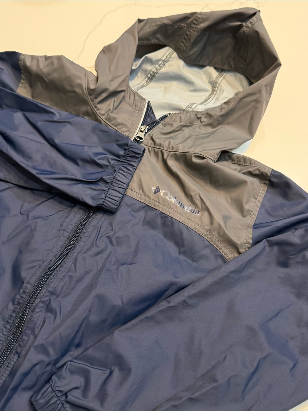 Columbia Lightweight Windbreaker Rain Jacket Full Zip M 10/12 Youth